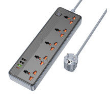 Мережевий подовжувач BOROFONE BAC5A Lord 5 position socket(PD20W/1C3A)(EU) Black (6941991111501)