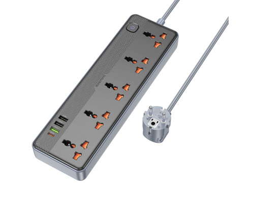 Мережевий подовжувач BOROFONE BAC5A Lord 5 position socket(PD20W/1C3A)(EU) Black (6941991111501)