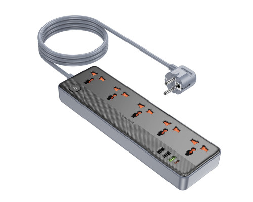 Мережевий подовжувач BOROFONE BAC5A Lord 5 position socket(PD20W/1C3A)(EU) Black (6941991111501)