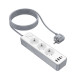 Мережевий подовжувач BOROFONE BAC9 Power 3-position socket(PD20W/1C3A)(EU/GER)(L=2M) White (6941991116650)