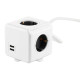 Мережевий подовжувач Allocacoc PowerCube Extended з заземленням 4 розетки 2 USB 1.5 м, сірий (1402GY/DEEUPC)