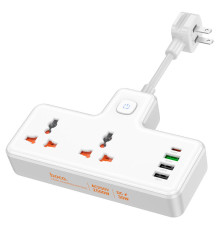 Мережевий подовжувач HOCO AC12 Reise 2-position expansion socket(PD30W/1C3A) (US) White (6942007607087)