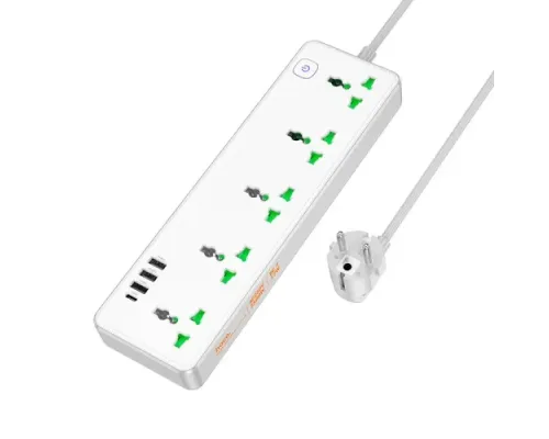Мережевий подовжувач HOCO AC13A Talento 5-position socket (1C3A) Білий mag-6942007607148138642