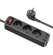 Мережевий подовжувач HOCO NS4 Sharp PD65W(2C1A) desktop socket(EU/GER) Чорний mag-6942007617352137313