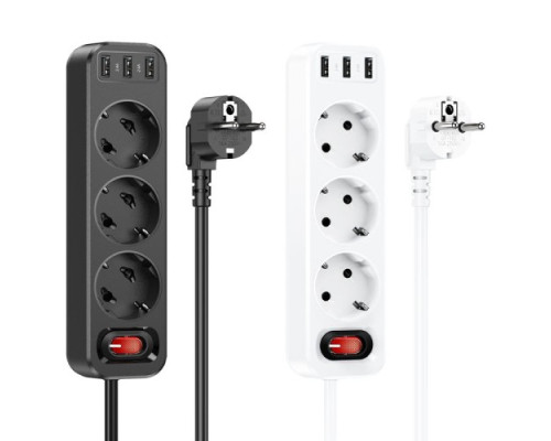 Мережевий подовжувач HOCO NS4 Sharp PD65W(2C1A) desktop socket(EU/GER) Чорний mag-6942007617352137313