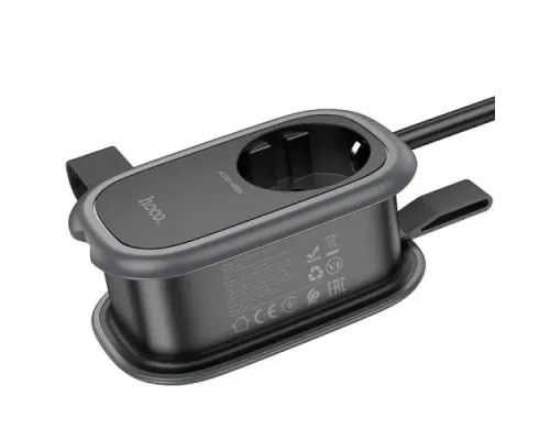 Мережевий подовжувач HOCO NS6 Sharp 1 position(1C2A) desktop socket(EU/GER) Чорний mag-6942007623940145086