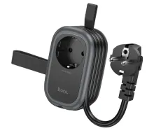 Мережевий подовжувач HOCO NS6 Sharp 1 position(1C2A) desktop socket(EU/GER) Чорний mag-6942007623940145086