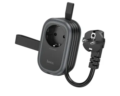 Мережевий подовжувач HOCO NS6 Sharp 1 position(1C2A) desktop socket(EU/GER) Чорний mag-6942007623940145086