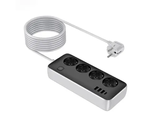 Мережевий подовжувач HOCO AC21 Sunlight 4-bit (1C3A) desktop socket (L=3M) Чорний mag-6942007636704146735