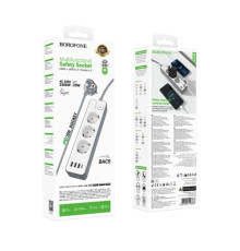 Мережевий подовжувач BOROFONE BAC9 Power 3-position socket PD20W/1C3A/3M білий mag-6941991116667139544