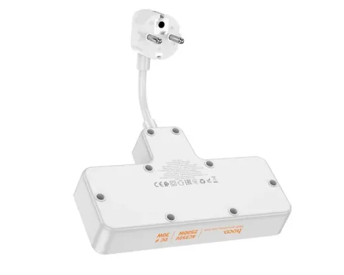 Мережевий подовжувач HOCO AC12A Reise 2-position expansion socket(PD30W/1C3A)(EU) Білий mag-6942007607100139065