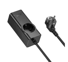 Мережевий подовжувач HOCO NS9 Wisdom 1-position(PD67W/3C1A) desktop socket(EU/GER) Чорний mag-6942007638494145091
