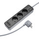 Мережевий подовжувач BOROFONE BAC8 Power 3-position socket 1C3A/3M чорний mag-6941991116643137626