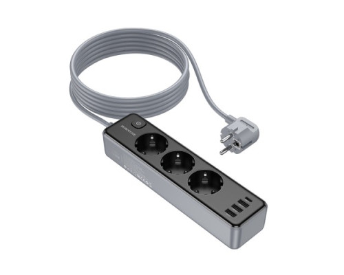 Мережевий подовжувач BOROFONE BAC8 Power 3-position socket 1C3A/3M чорний mag-6941991116643137626