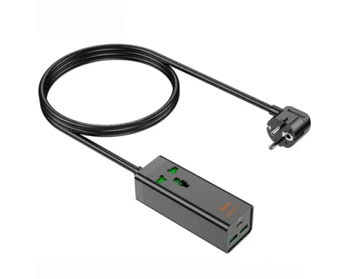 Мережевий подовжувач HOCO AC9A Talent PD30W(1C2A with 1 socket) desktop charger(EU) Чорний mag-6942007601634143681