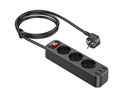 Мережевий подовжувач HOCO NS7 Sharp 1 position(PD20W/1C2A) desktop socket(EU/GER) Чорний mag-6942007623957137233