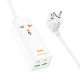 Мережевий подовжувач HOCO AC10A Barry PD65W GaN (2C2A with 1 socket) desktop charger(EU) Білий mag-6942007601689138639