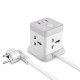 Мережевий перехідник XO WL20 (EU) 20W fast charging square socket 4AC jack+USB-A+1USB-C Сіро білий mag-692068084605419179