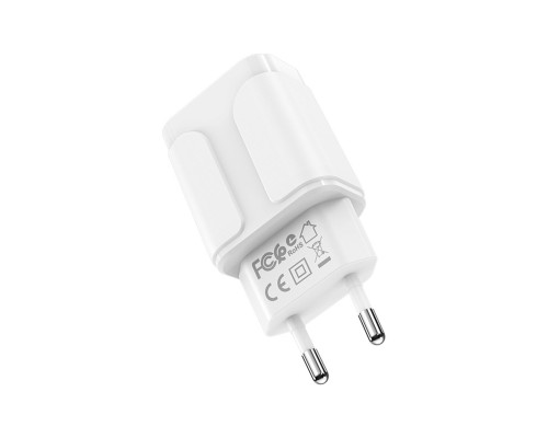 Мережевий зарядний пристрій BOROFONE BA37A Speedy dual port charger White