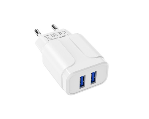 Мережевий зарядний пристрій BOROFONE BA37A Speedy dual port charger White