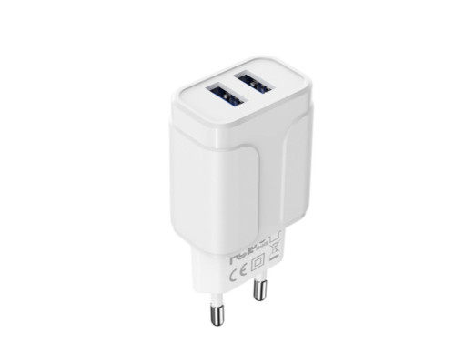 Мережевий зарядний пристрій BOROFONE BA37A Speedy dual port charger White