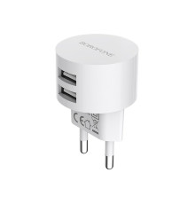 Мережевий зарядний пристрій BOROFONE BA23A Brilliant dual port charger set(Type-C) White