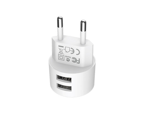 Мережевий зарядний пристрій BOROFONE BA23A Brilliant dual port charger set(Type-C) White