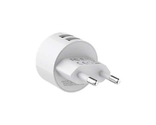 Мережевий зарядний пристрій BOROFONE BA23A Brilliant dual port charger set(Type-C) White