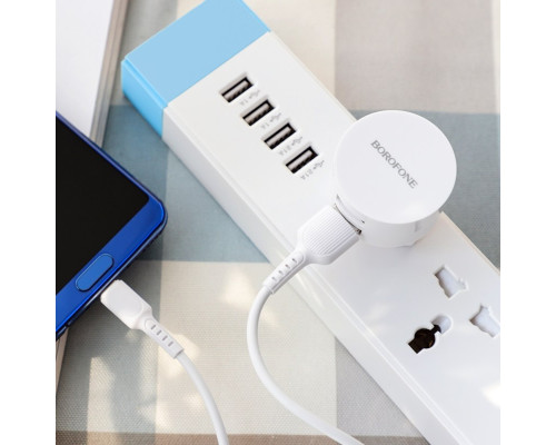 Мережевий зарядний пристрій BOROFONE BA23A Brilliant dual port charger set(Type-C) White