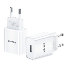 Мережевий зарядний пристрій Usams US-CC075 T18 Single USB Travel Charger (EU) White