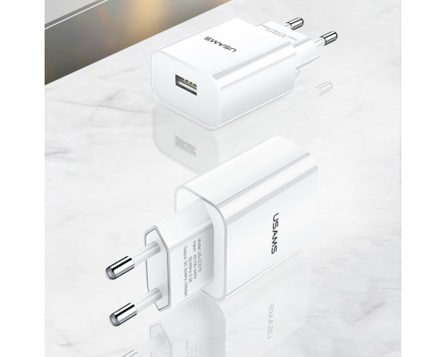 Мережевий зарядний пристрій Usams US-CC075 T18 Single USB Travel Charger (EU) White