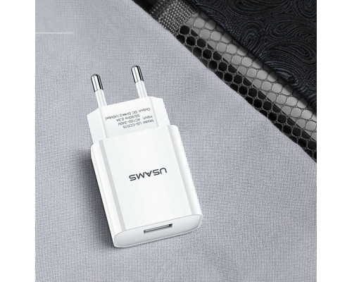 Мережевий зарядний пристрій Usams US-CC075 T18 Single USB Travel Charger (EU) White