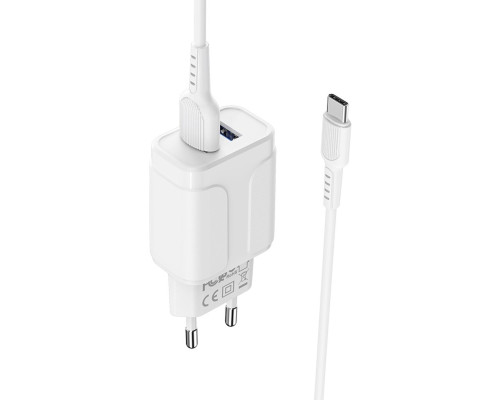 Мережевий зарядний пристрій BOROFONE BA37A Speedy dual port charger(Type-C) White