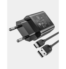 Мережевий зарядний пристрій BOROFONE BA68A Glacier single port charger set(Type-C) Black