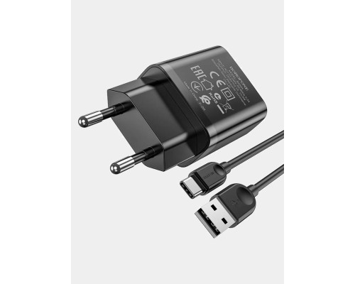 Мережевий зарядний пристрій BOROFONE BA68A Glacier single port charger set(Type-C) Black