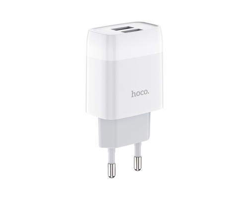 Мережевий зарядний пристрій HOCO C73A Glorious dual port charger White