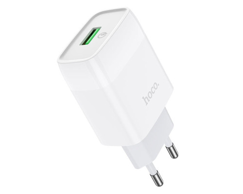 Мережевий зарядний пристрій HOCO C72Q Glorious single port QC3.0 charger 18W White