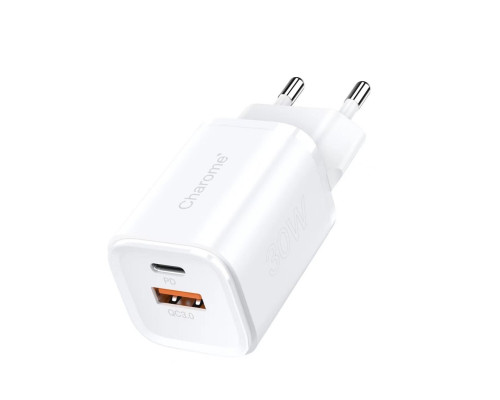 Мережевий зарядний пристрій CHAROME C11 Pure PD+QC 3.0 30W Charger White
