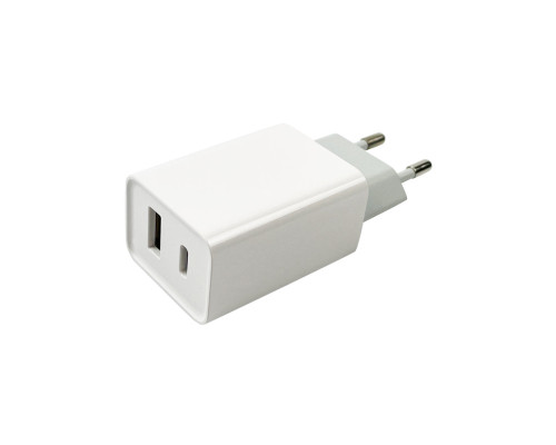 Мережевий зарядний пристрій Mibrand MI-206C Travel Charger USB-A + USB-C White