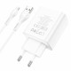 Мережевий зарядний пристрій HOCO C102A Fuerza QC3.0 four-port charger set(Micro) 18W White