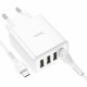 Мережевий зарядний пристрій HOCO C102A Fuerza QC3.0 four-port charger set(Micro) 18W White