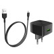 Мережевий зарядний пристрій HOCO C70A Cutting-edge single port QC3.0 charger set(Micro) Black