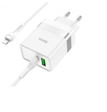 Мережевий зарядний пристрій HOCO N21 Extension speed PD30W+QC3.0 charger set(C to iP) White