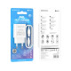 Мережевий зарядний пристрій BOROFONE BA65A Single port PD20W charger set(Type-C to Type-C) White