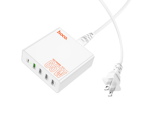 Мережевий зарядний пристрій HOCO C114A Vision PD65W five-port(1C4A) charger White