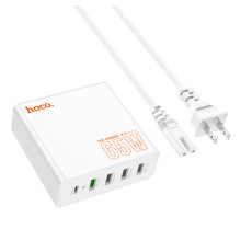 Мережевий зарядний пристрій HOCO C114A Vision PD65W five-port(1C4A) charger White