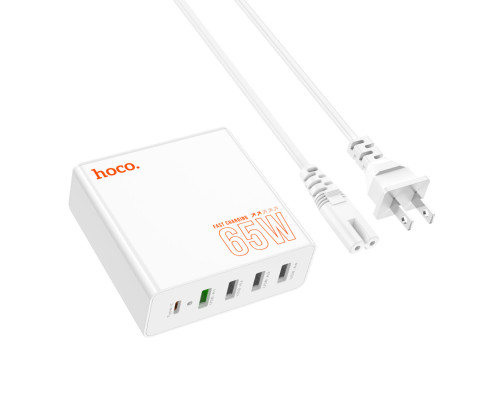 Мережевий зарядний пристрій HOCO C114A Vision PD65W five-port(1C4A) charger White