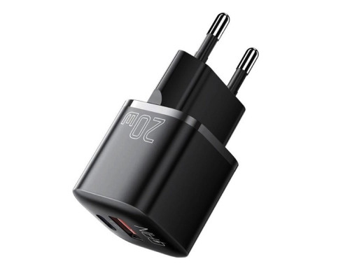 Мережевий зарядний пристрій Essager Camber 20W GaN travel Phone Charger A+C EU black (ECTAC-HMB01-P)