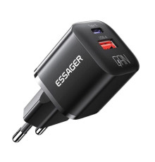 Мережевий зарядний пристрій Essager Camber 20W GaN travel Phone Charger A+C EU black (ECTAC-HMB01-P)