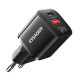 Мережевий зарядний пристрій Essager Camber 20W GaN travel Phone Charger A+C EU black (ECTAC-HMB01-P)